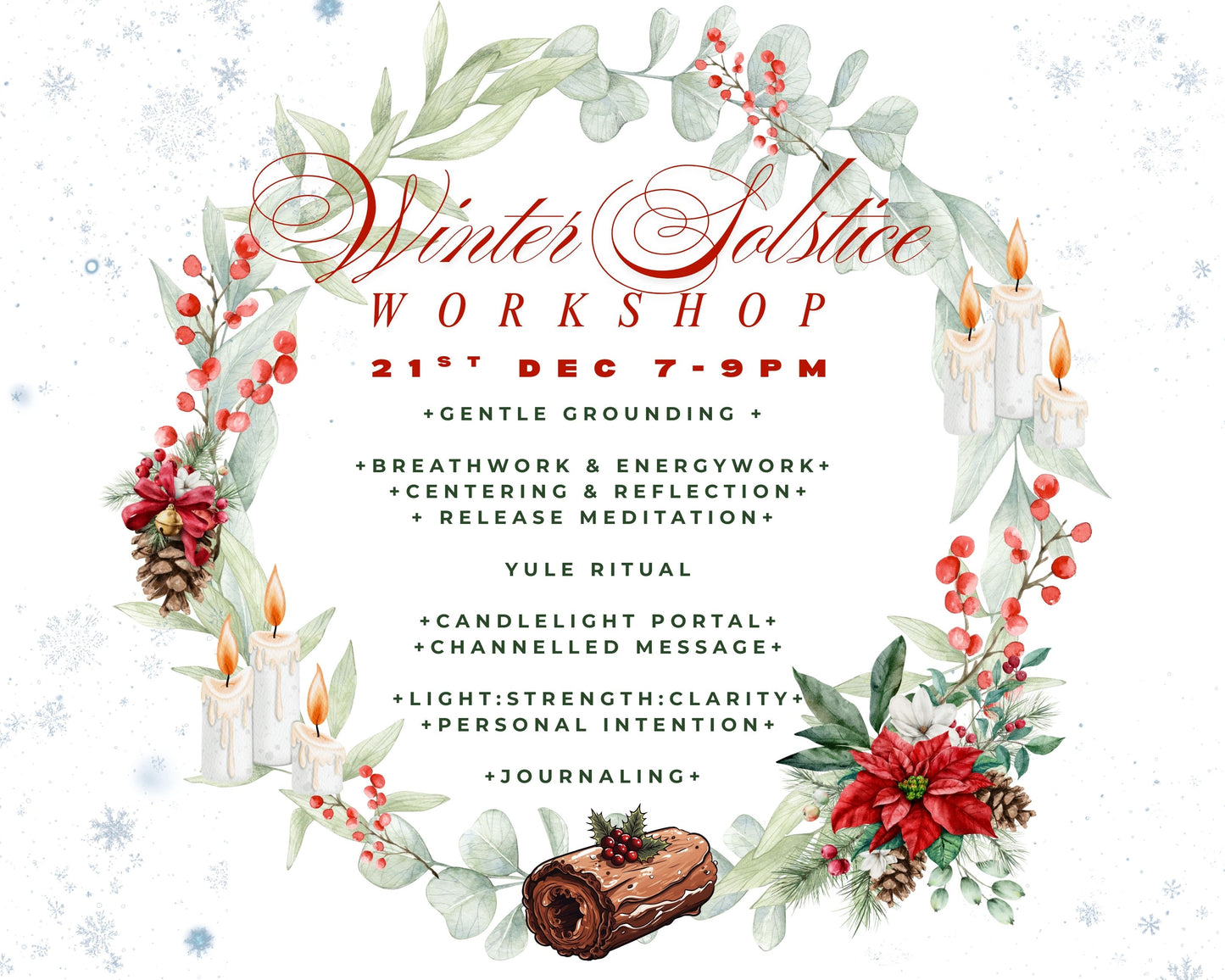 21st Dec 7pm -9pm : Winter Solstice Ceremony & Intention Workshop