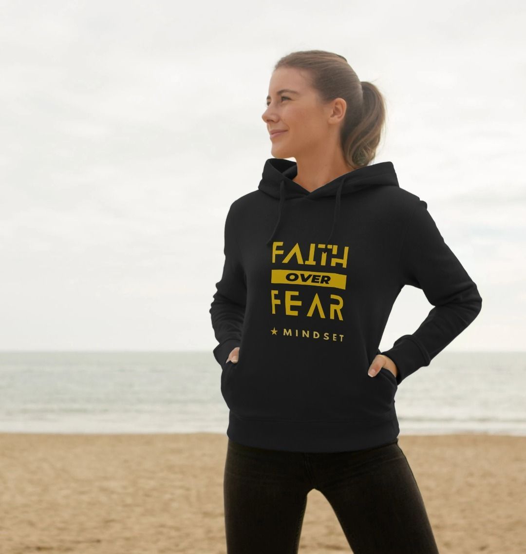 Organic females Hoodie - Mindset collection - faith over fear