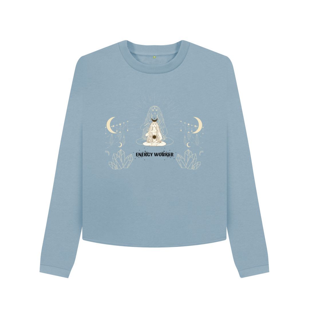 Stone Blue Crystal Energy Worker Box Jumper