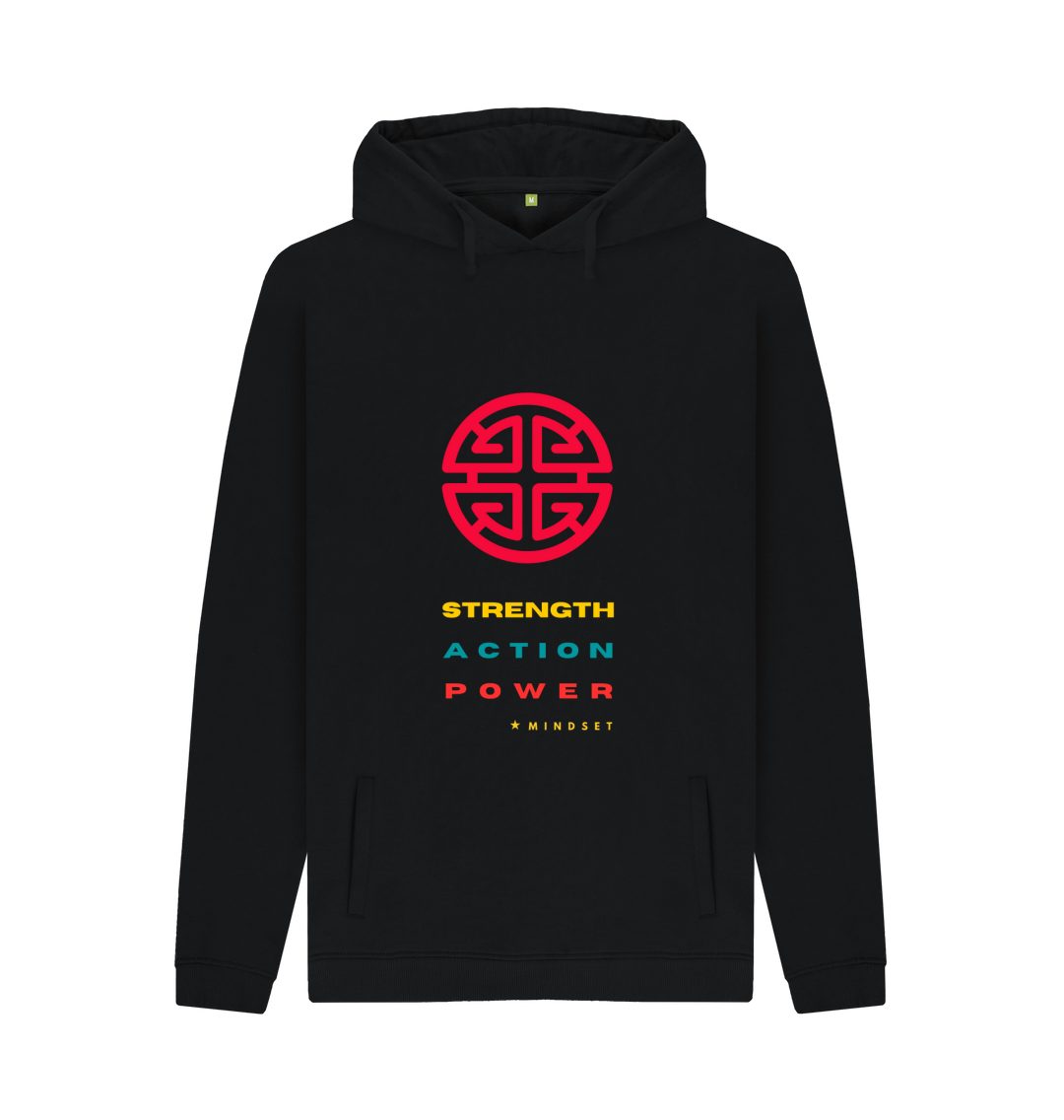Black Printed Hoody Front