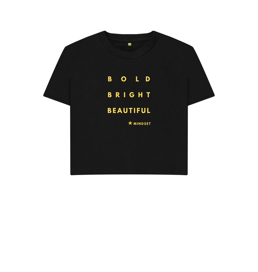 Black Organic Box T-shirt - Bold, Bright, Beautiful.