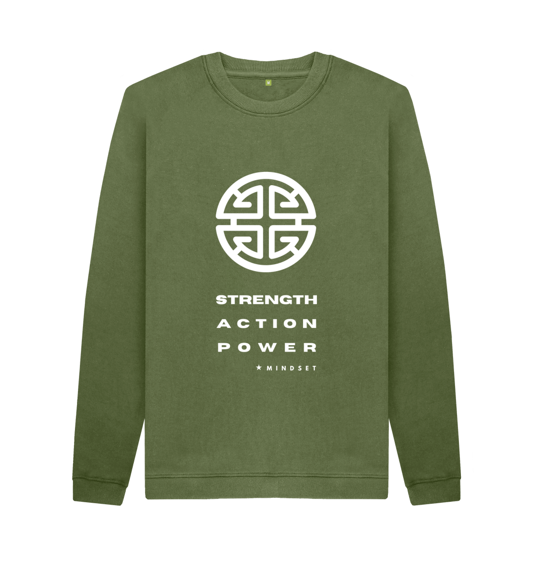 Khaki Printed Sweater Front