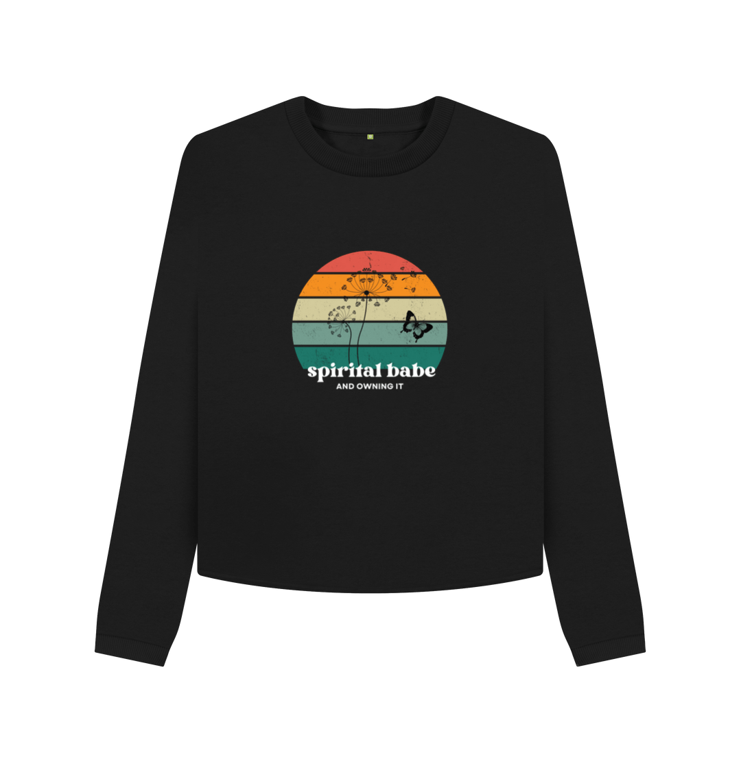Black Printed Boxy Jumpers Front