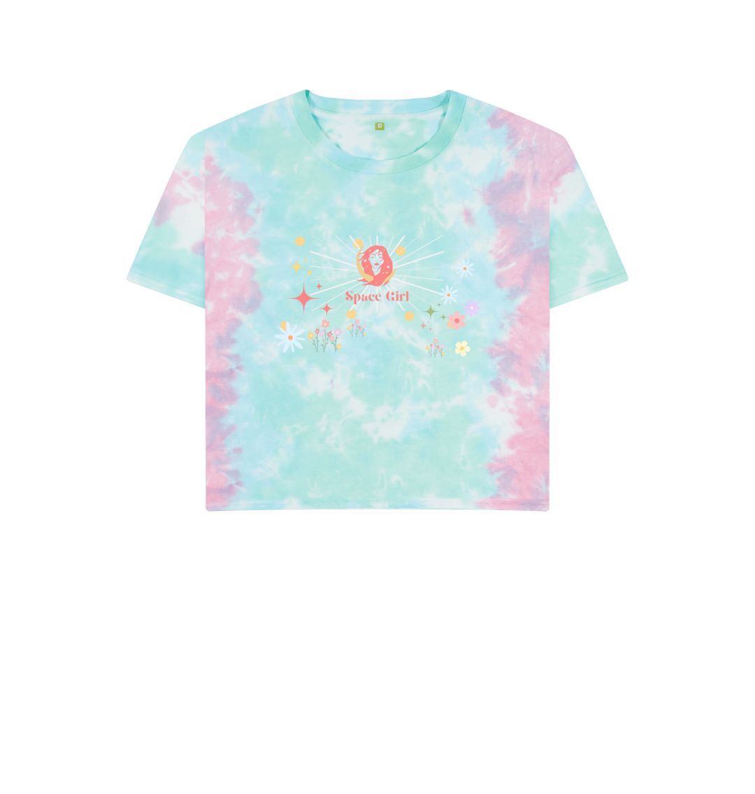 Pastel Tie Dye Space Girl Collection  - Organic Female short  T - Shirt