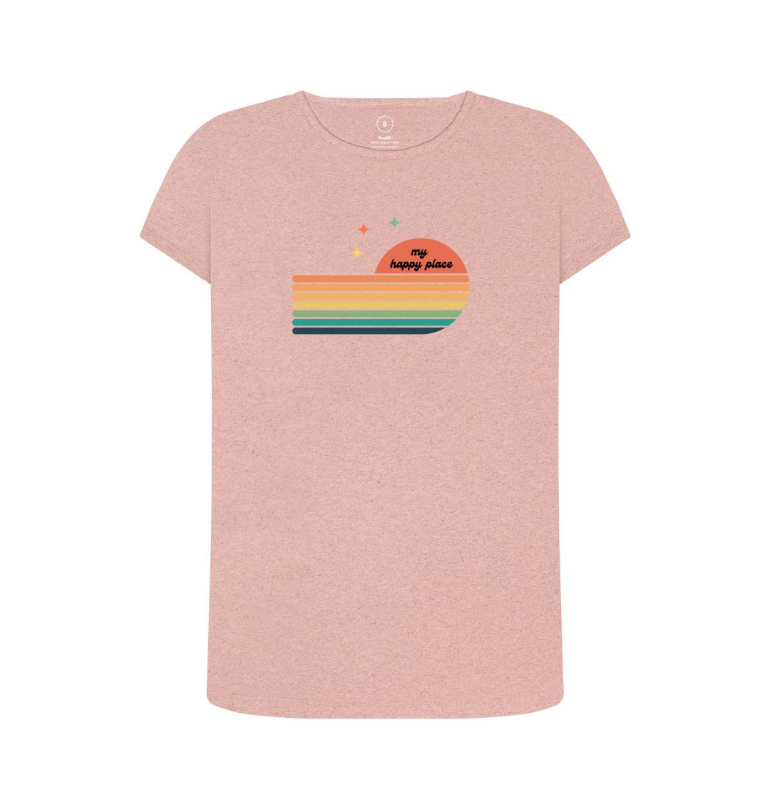 Sunset Pink Organic Long T-shirt (womans) - my happy place