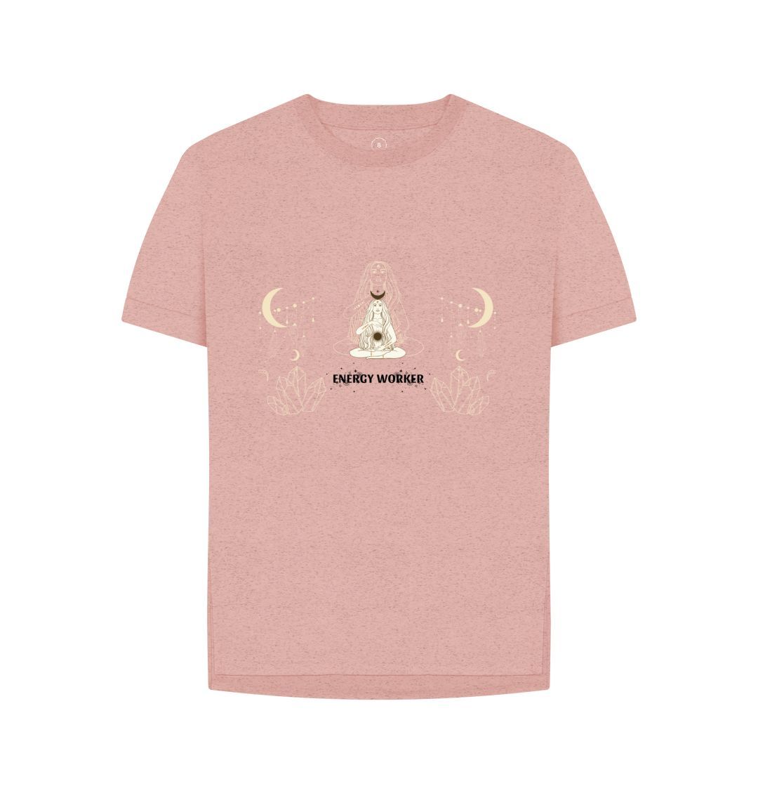 Sunset Pink Crystal Energy Worker fitted T female