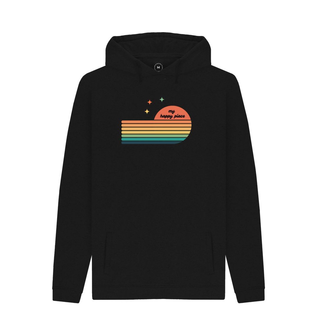 Black Organic hoodie (mans) - my happy place