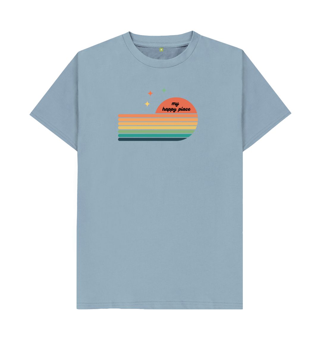 Stone Blue Organic t-shirt (mans) - my happy place