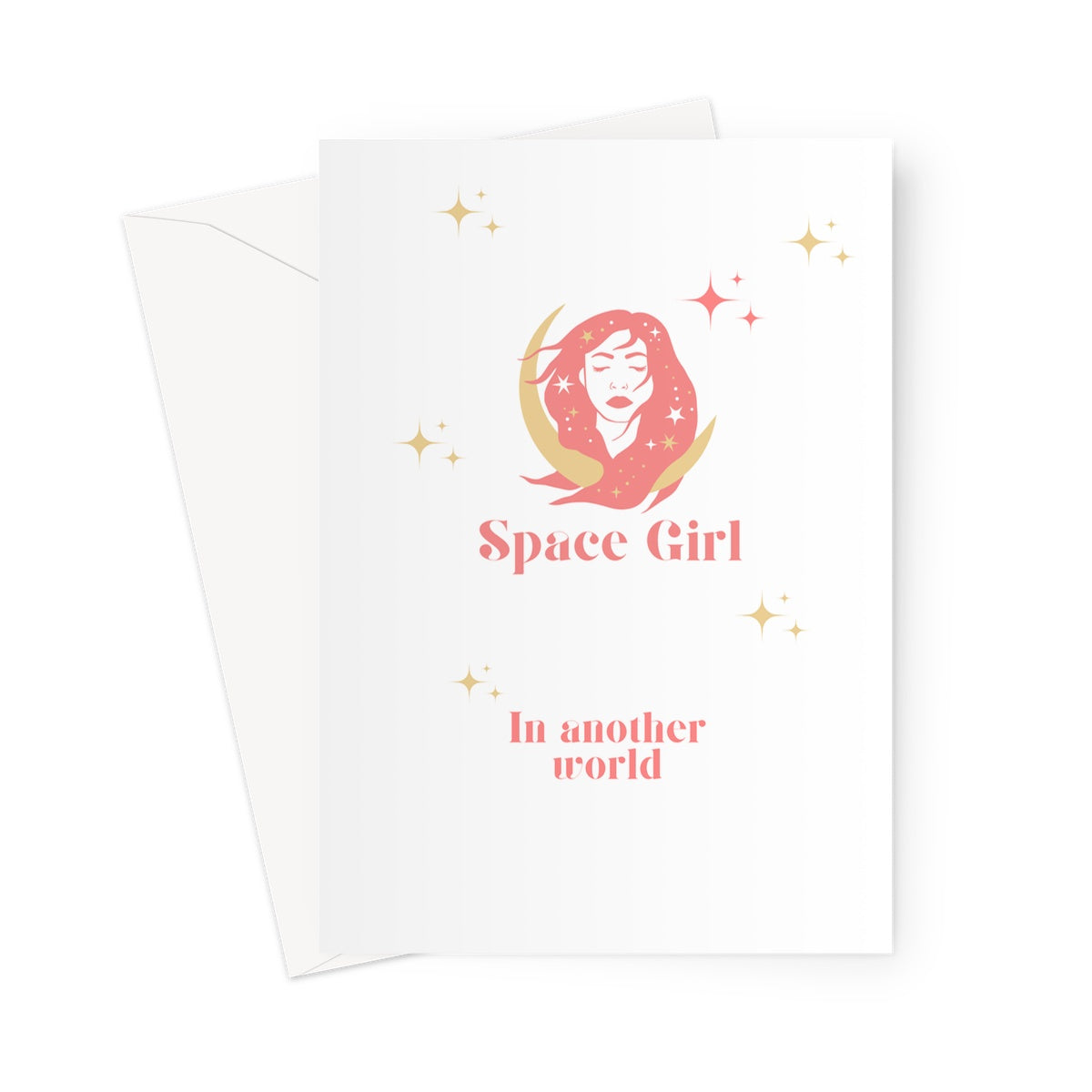 Space Girl - In another world Greeting Card