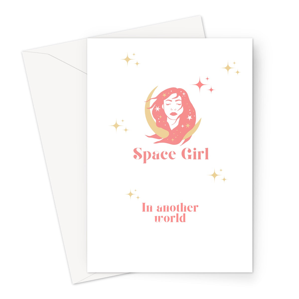 Space Girl - In another world Greeting Card